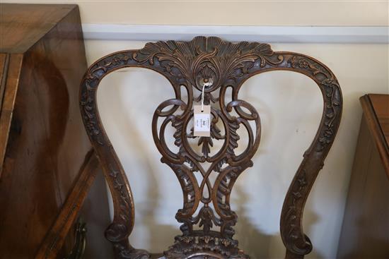 A George III Irish mahogany dining chair, W.2ft 1in. H.3ft 1.5in.